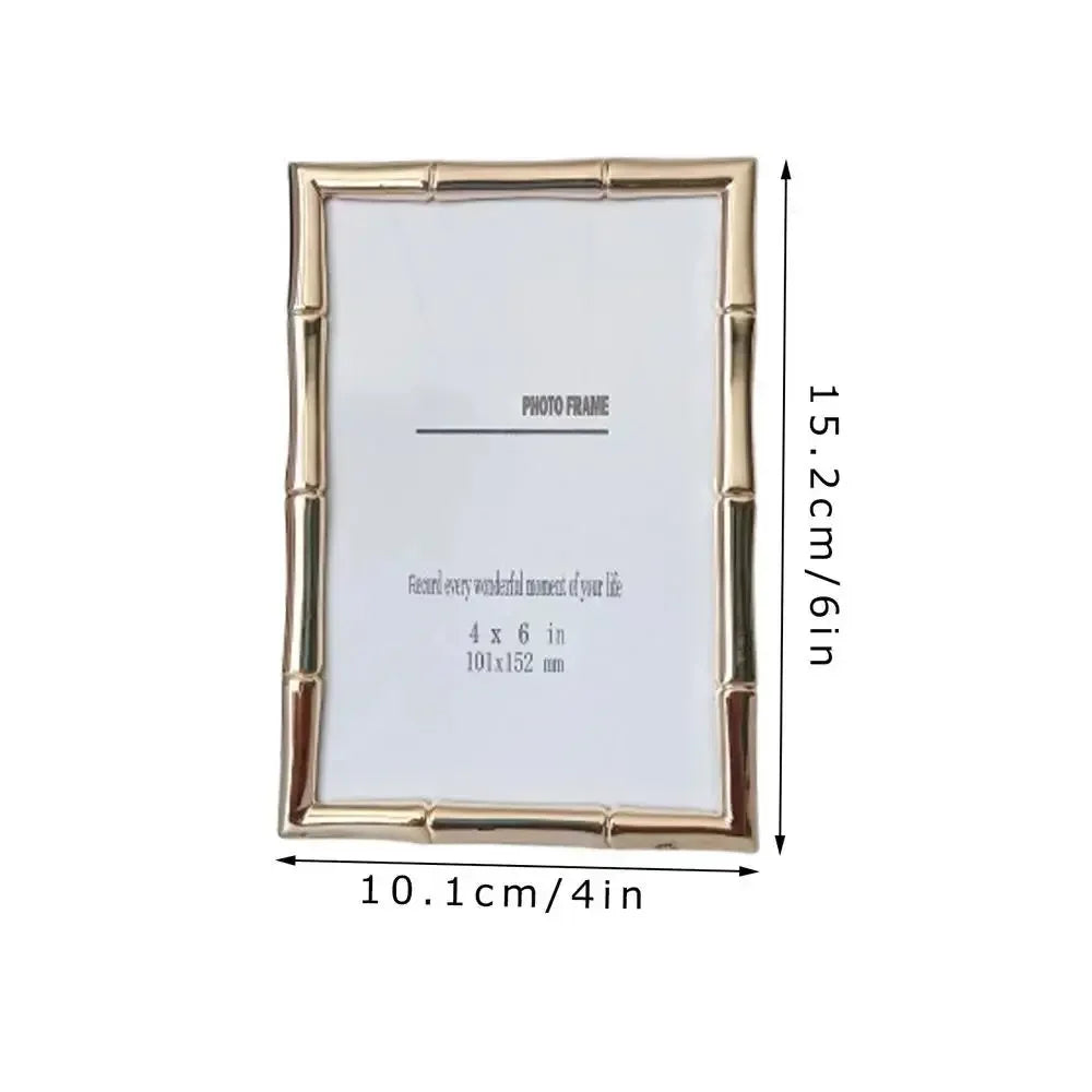 Golden Metal Photo Frame Stand Photo Frame Desktop Pendulum Decorative Frame Wall Decoration room photo decoration frame - Confia