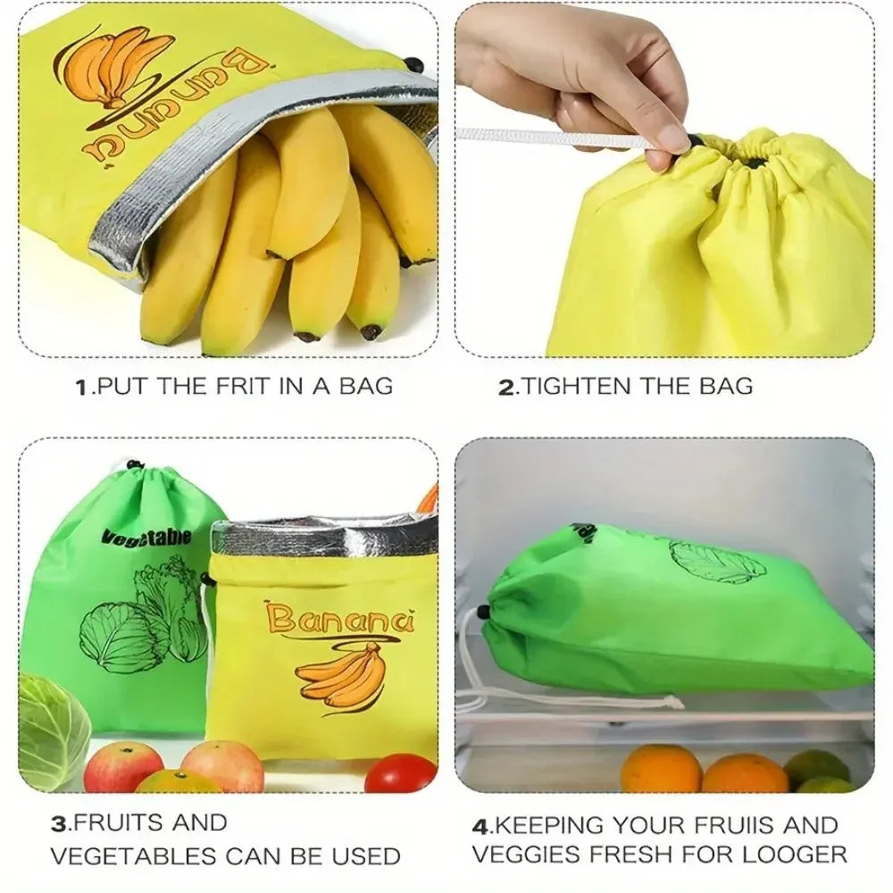 3 fresh protective drawstring storage bags, reusable, suitable for organizing kitchens, offices, and bedrooms Confia