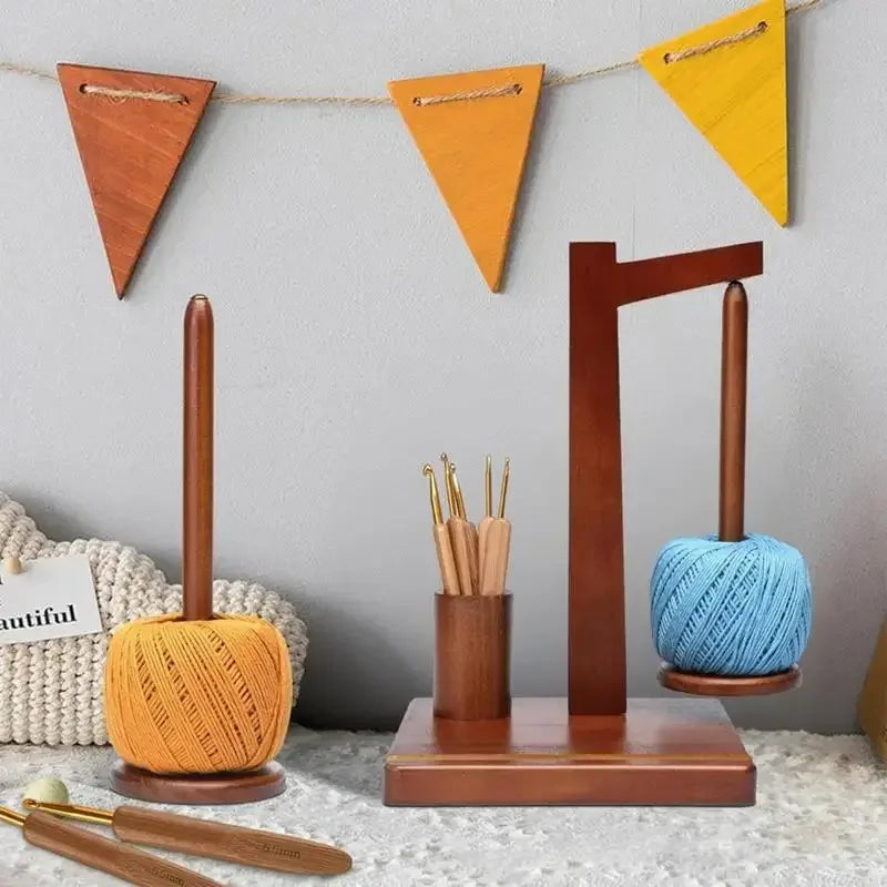 Magnetic Yarn Ball Holder Wooden Thread Spool Wool Ball Winder Rotatable DIY Craft Sewing Knitting Tools for Crochet - Confia