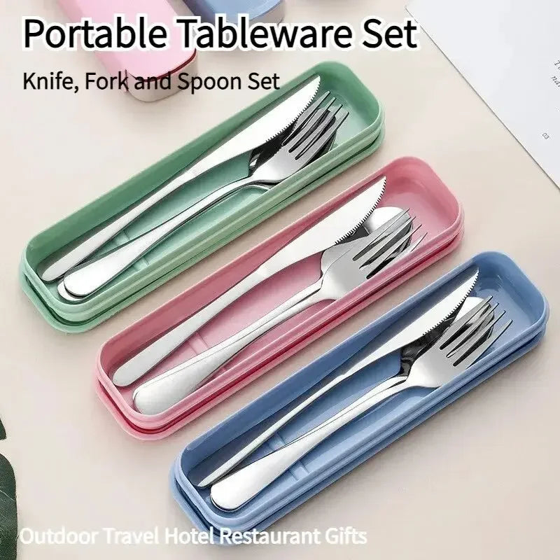Stainless Steel Silver Cutlery Set For Dinning Table 3 Pieces Premium Silverware Set Flatware Set with Gift Box Dinnerware Tableware Set Portable Travel Cutlery Set Gift - Confia