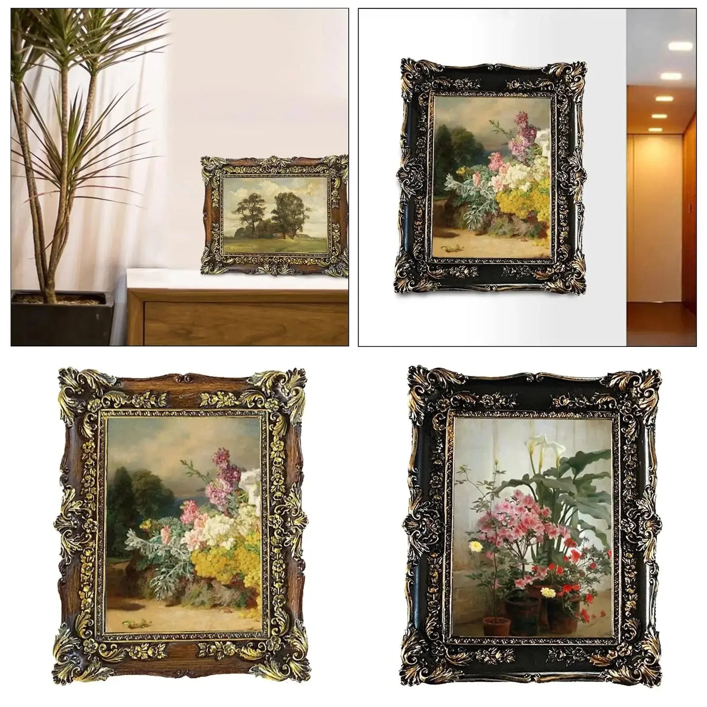 Resin Photo Frame 5x7 Tabletop and Wood Carving Antique Photo Frame for Wall Decorating Gifting Home Décor - Confia