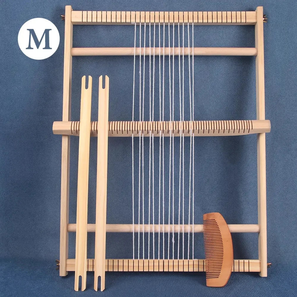 Large Wooden Weaving Loom Kit Frame Loom Learn To Weave Earthy Beginner Tapestry Kit Wall Decor With Loom and Tools - Confia