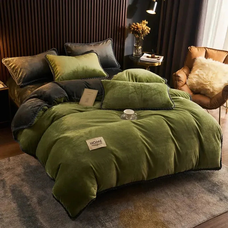 Winter Velvet Duvet Cover Without Pillowcases 1PC Thicken Warm Plush King Quilt Cover Suit Double Queen Bed Comforter Cover - Confia - reusablefoodstoragebags confia