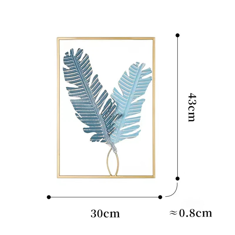 Metal Leaf Iron Wall Hanging Decor Palm Maple Leaves Plant Ginkgo Nordic Wall Pendant Mural Living Room Bedroom Home Decoration