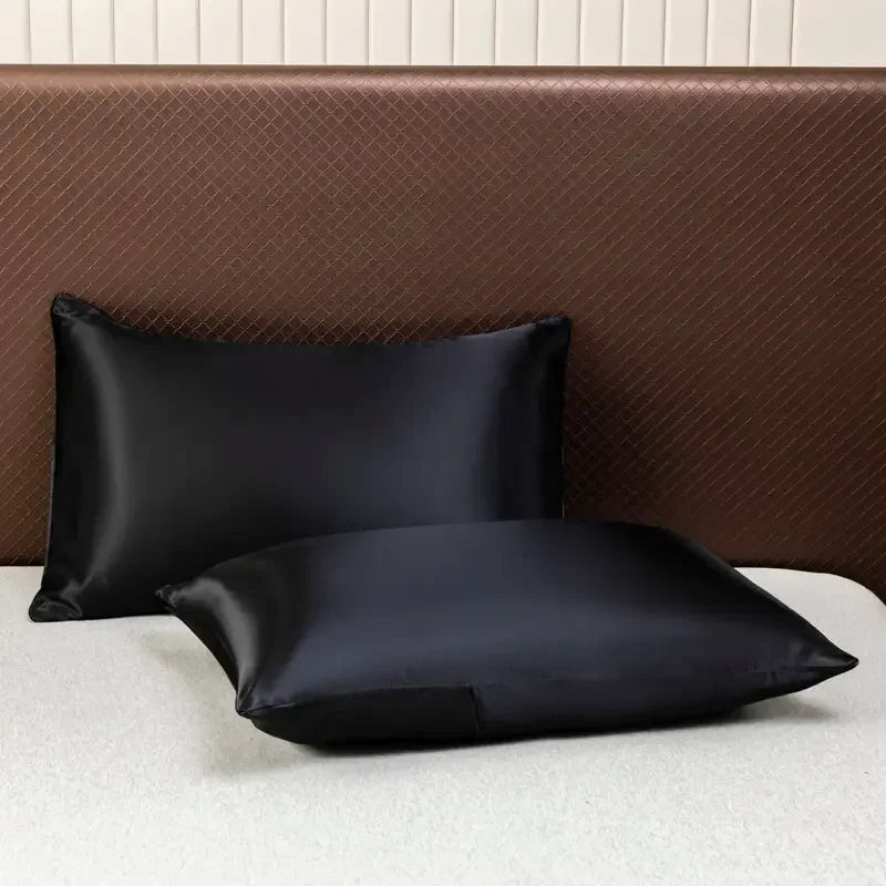 Satin Bed Sheet Sets for Summer Silky Smooth Top Sheet with Pillowcase Single/Queen/King Ice Cooling Flat Bed Sheet Sets - Confia - reusablefoodstoragebags confia