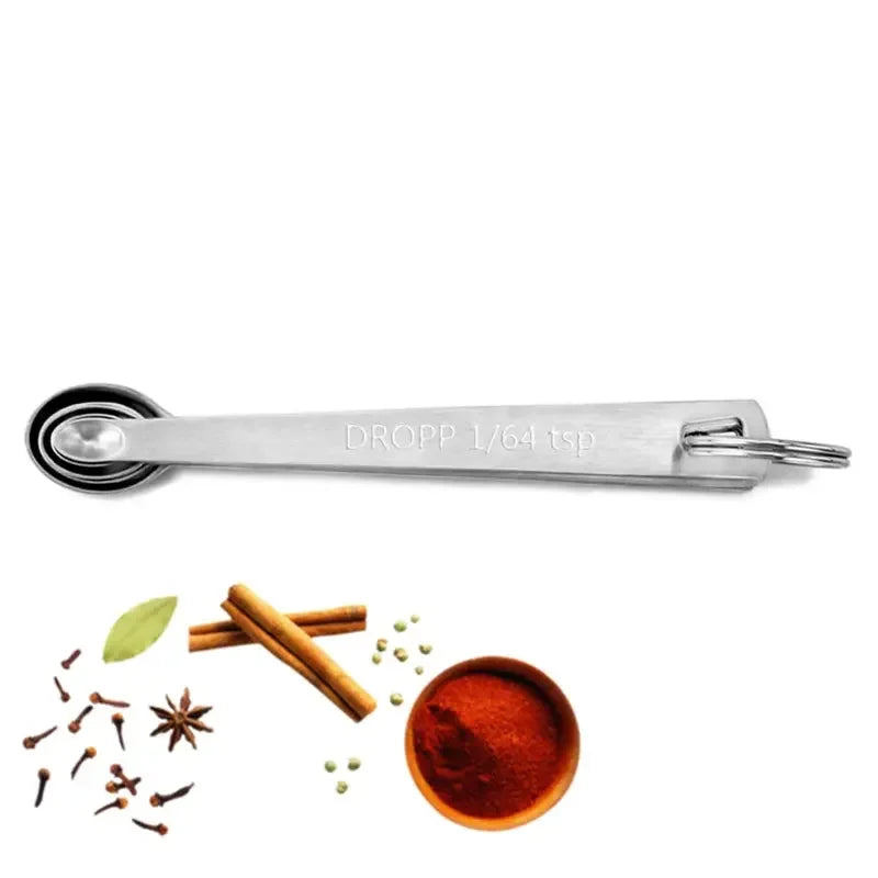 5 Stainless Steel Measuring Spoons Mini Spoons Home Kitchen Baking Cooking Seasoning Spoon Stainless Steel Mini Five Pieces - Confia