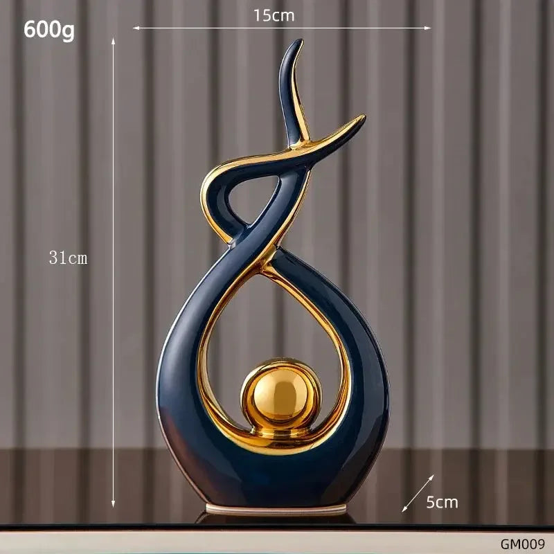 Abstract Ceramic Statue Modern Luxury Living Room Home Decor Accessories Office Decoration Desk Souvenirs Crafts Gifts - Confia
