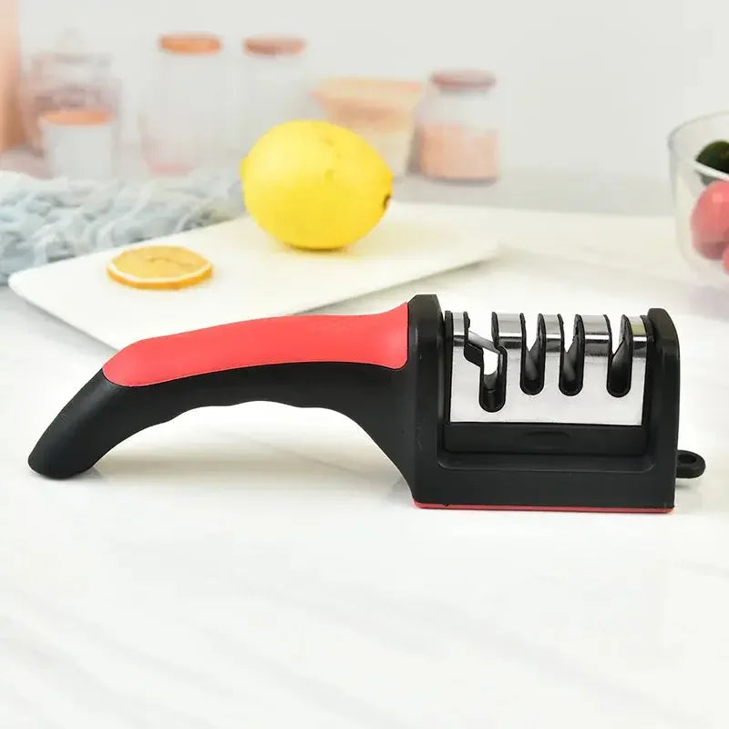 Manual 3 Stage 3 Slot Kitchen Knife Sharpener Tool kit self Knives Shaping, Knife Sharpener Hand Tool Ceramic Stone Repair Grinder Dull Stainless Steel Knives, Knife Blade Sharpener - Confia