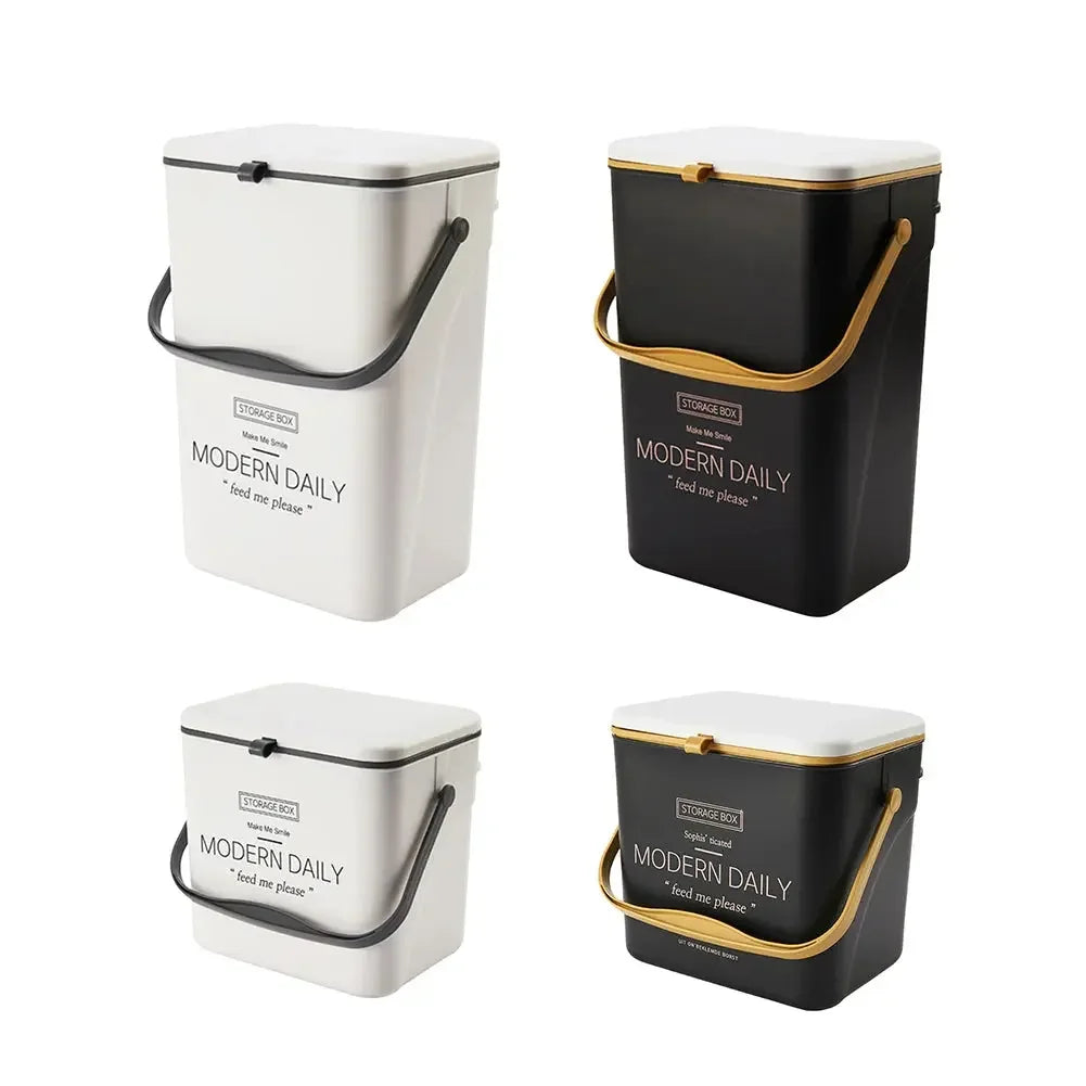 7/12L Compost Bin Wall Mounted Garbage Container with Lid Hanging Garbage Basket Recycling for Kitchen Counter Top Or Under Sink - Confia - reusablefoodstoragebags confia