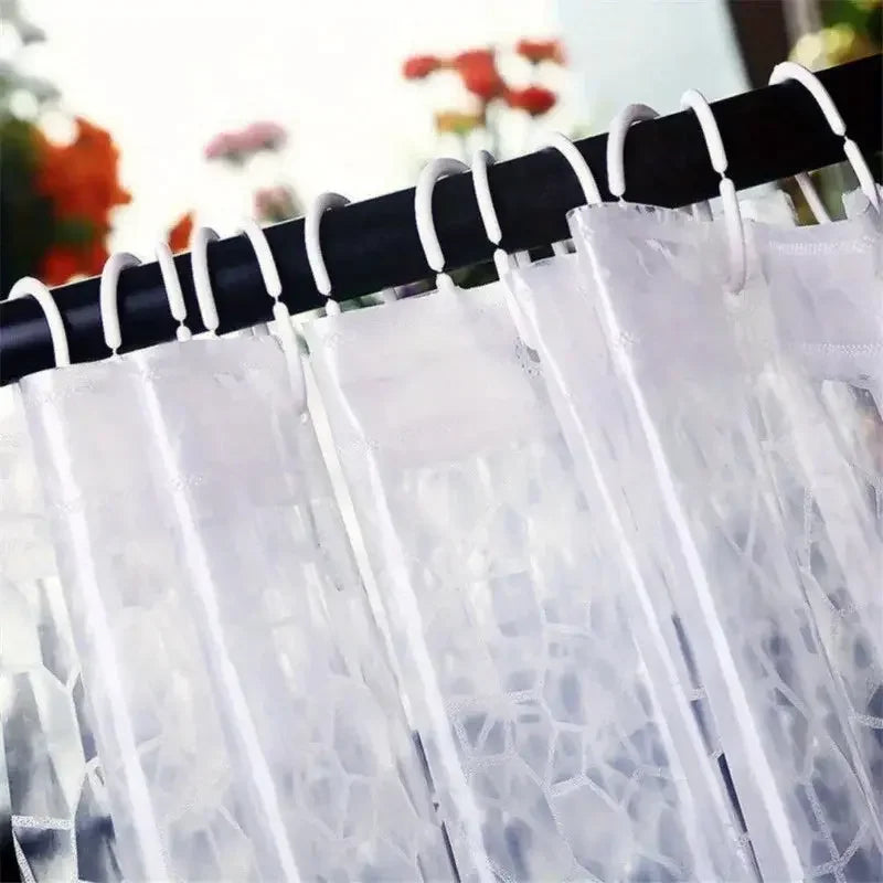 Waterproof Bathroom Shower Curtain Transparent Bathroom Curtain with Hooks Thickened Bathing Curtain with mildew proof - Confia - reusablefoodstoragebags confia