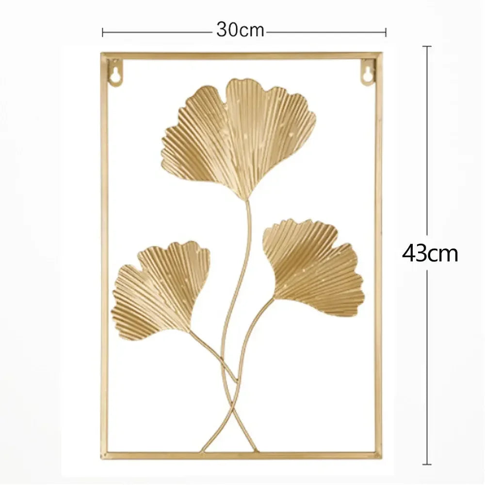 Metal Leaf Iron Wall Hanging Decor Palm Maple Leaves Plant Ginkgo Nordic Wall Pendant Mural Living Room Bedroom Home Decoration - Confia