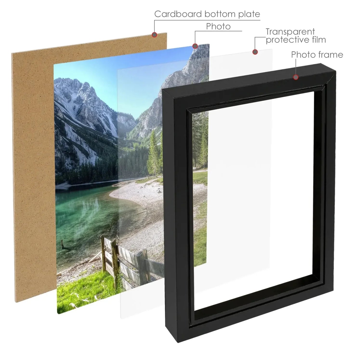 Hinged Picture Frame with Glass 5 Photos Folding Photo Frame 180° Foldable Desk Picture Frame Dustproof Folding Hinged Picture - Confia