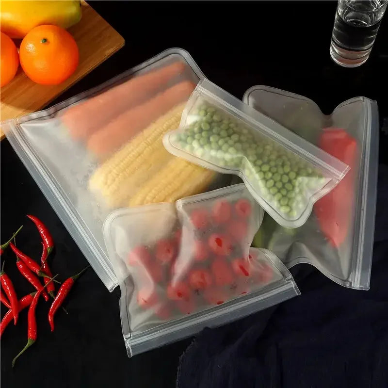 1pcs Reusable Food Storage Bag, Zip Sandwich Bags, Leakproof Silicone Freezer Bags, Thick Fresh-Keeping Bag - Confia - reusablefoodstoragebags confia