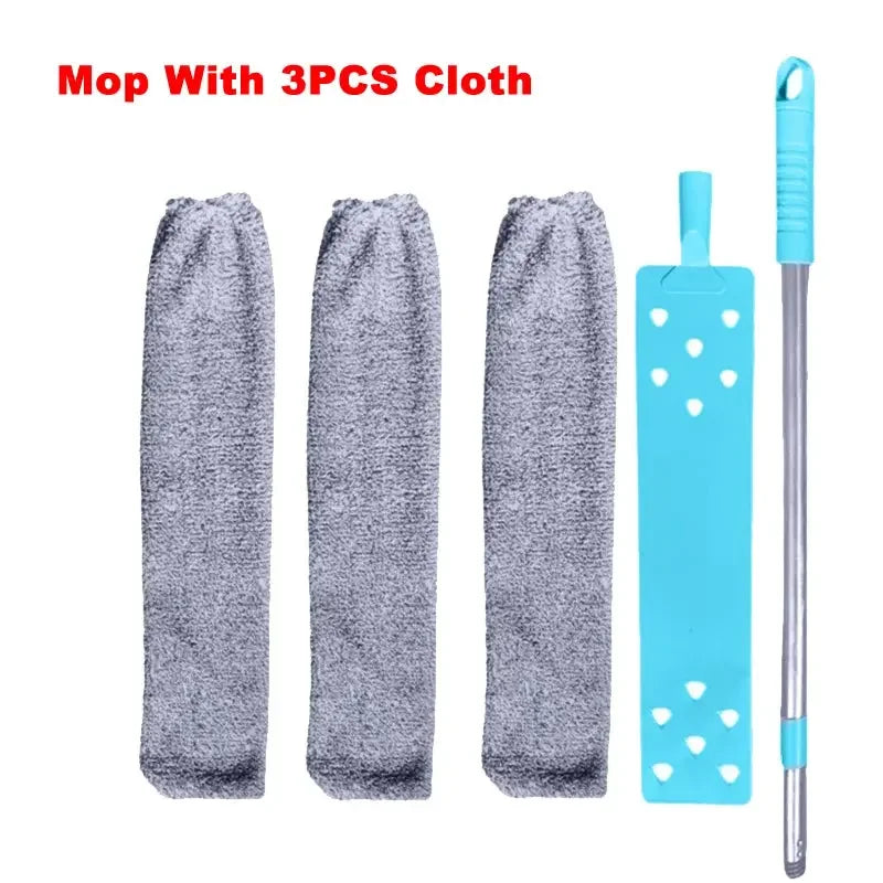 Gap Dust Cleaner Microfiber Duster for Bed Sofa High Ceilings Under Appliance Couch Fridge Furniture Cleaning Washable & Retractable Brush Stainless Steel Extension Adjustable Long Handle Pole - Confia - reusablefoodstoragebags confia