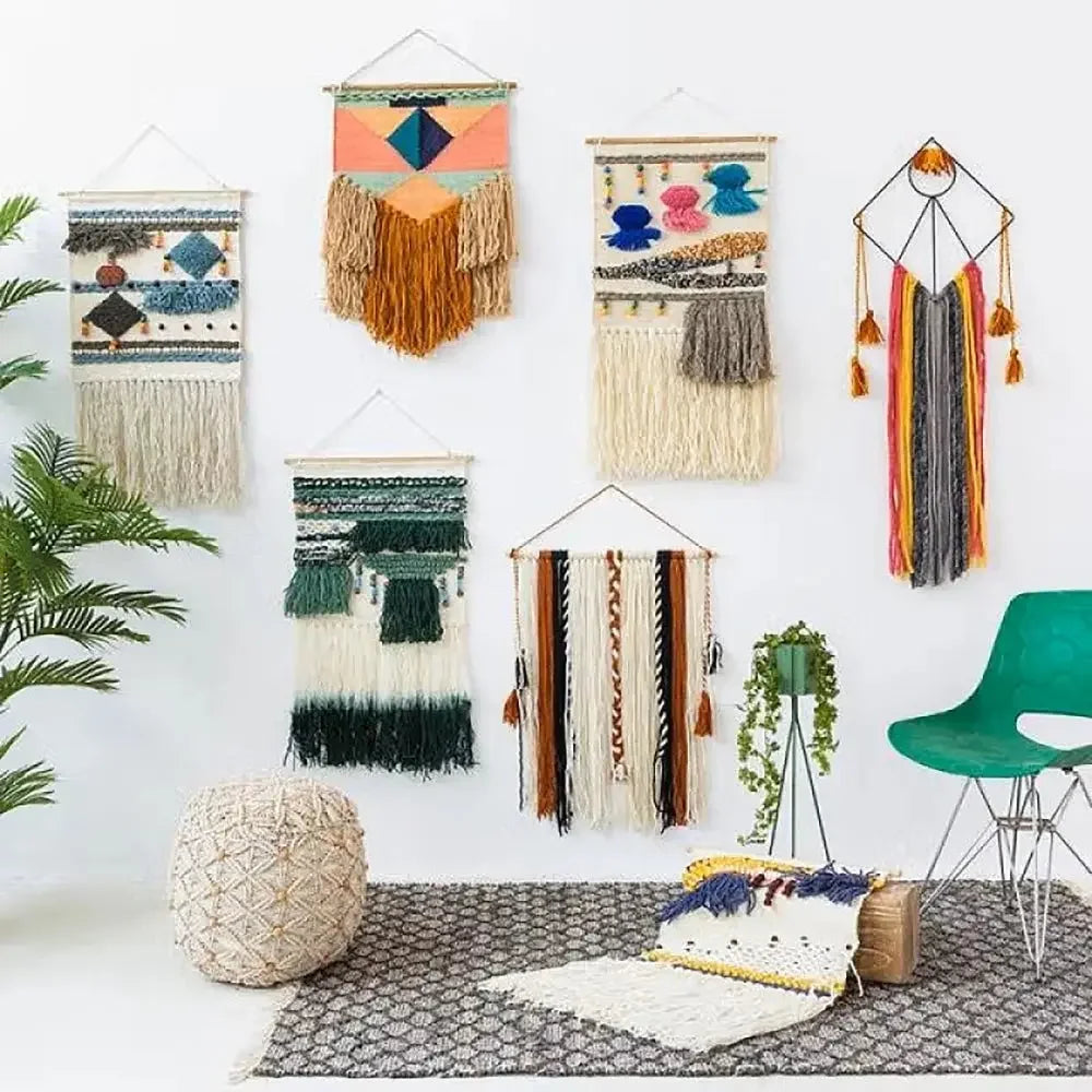 Large Wooden Weaving Loom Kit Frame Loom Learn To Weave Earthy Beginner Tapestry Kit Wall Decor With Loom and Tools - Confia