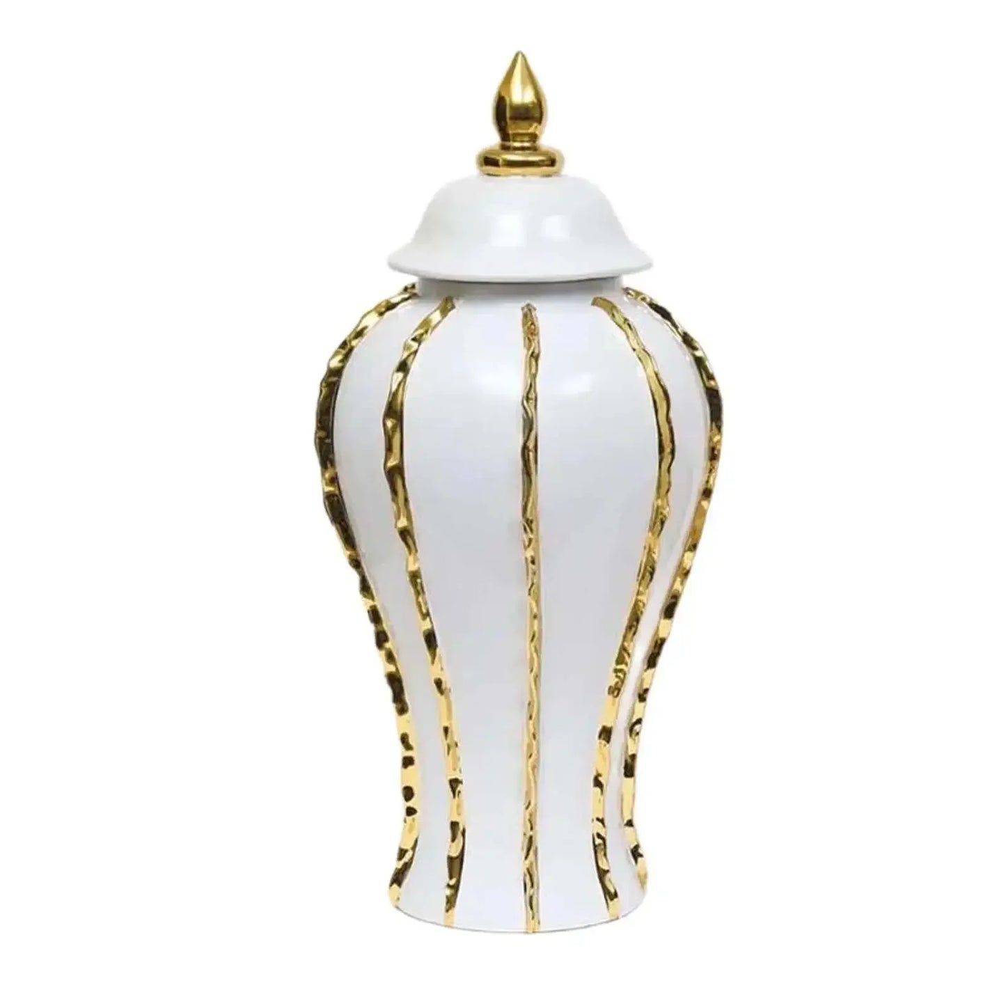 Ceramic Ginger Jar Ceramic Flower Vase Chinese with Lid Table Centerpiece Handmade Flower Vase Storage Jar for Desktop Shelf - Confia