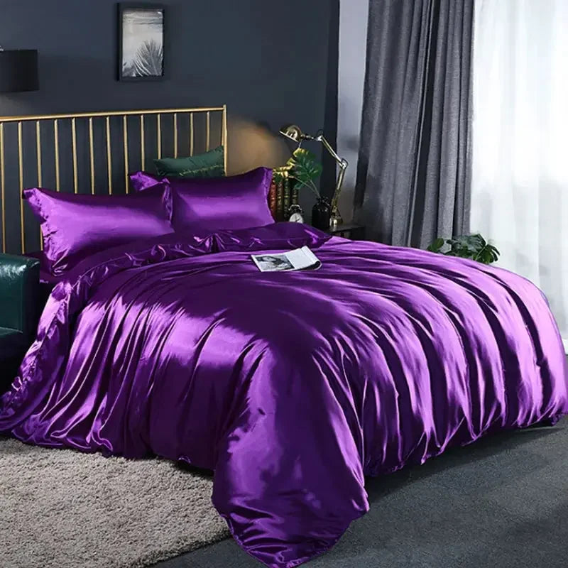 Bedding Duvet Cover Set Soft Silky Textured Comforter Cover with Corner Ties and Zipper Closure - Confia - reusablefoodstoragebags confia