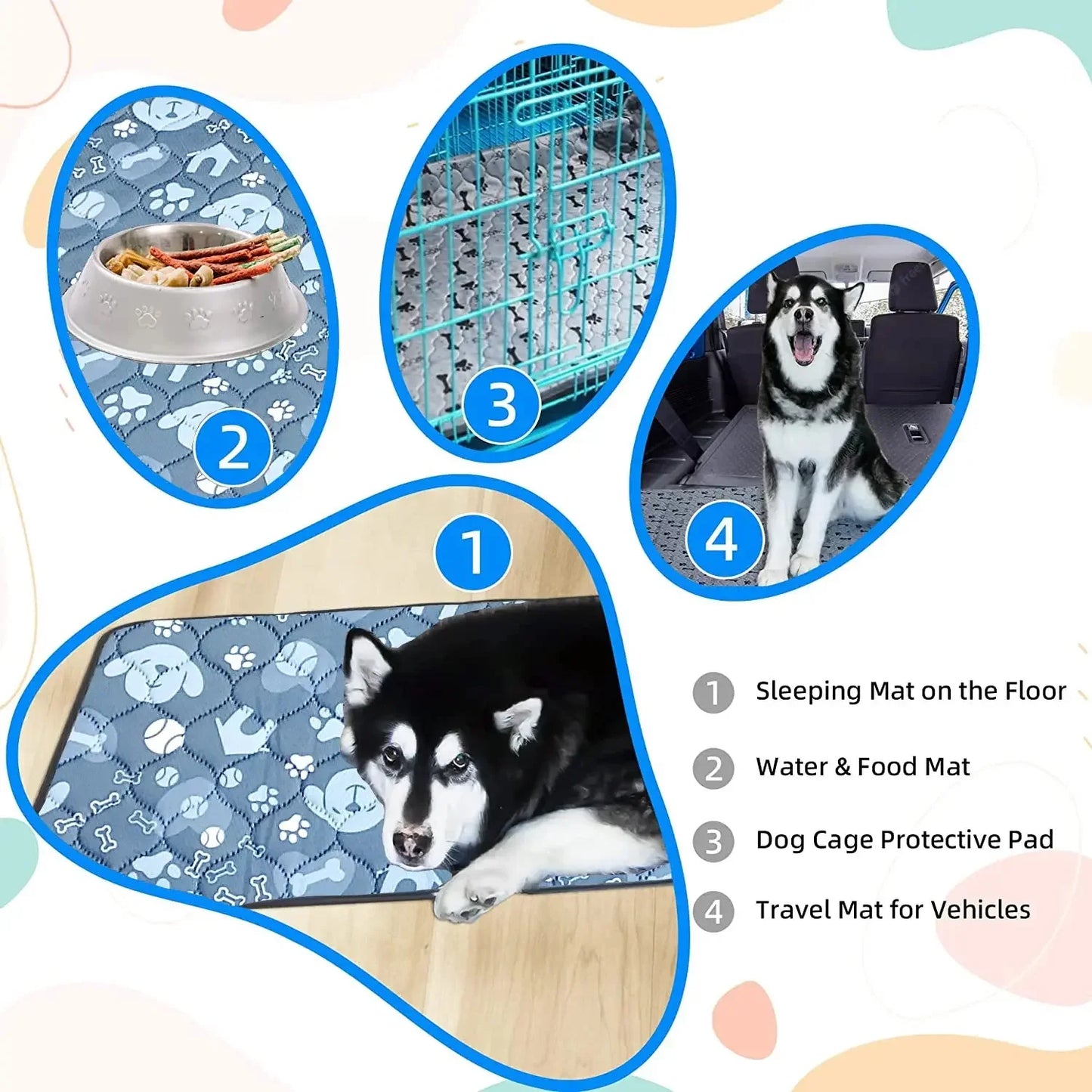 2pcs Large Pet Dog Pee Pads, Reusable Dogs Puppy Pads Pet Training Pads for Dogs, Absorbent and Leak-Proof Whelping Pads - Confia - reusablefoodstoragebags confia
