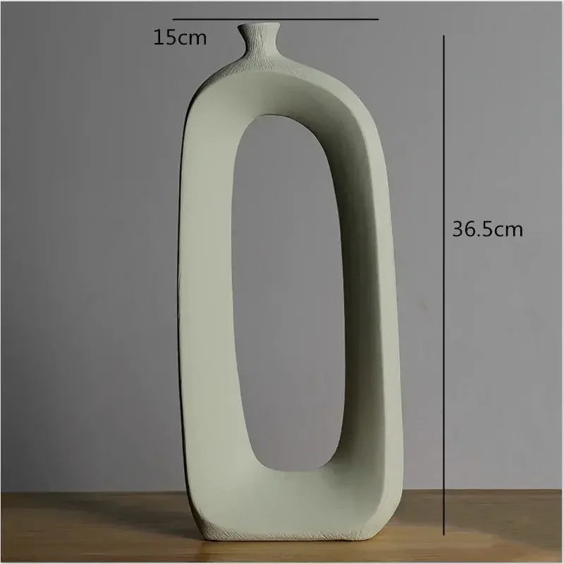 Ceramic Small Mouth Vase Flower Arrangement Dried Flower Vase Decorative Vases Ornament Decoration Crafts Home Accessories Vases - Confia