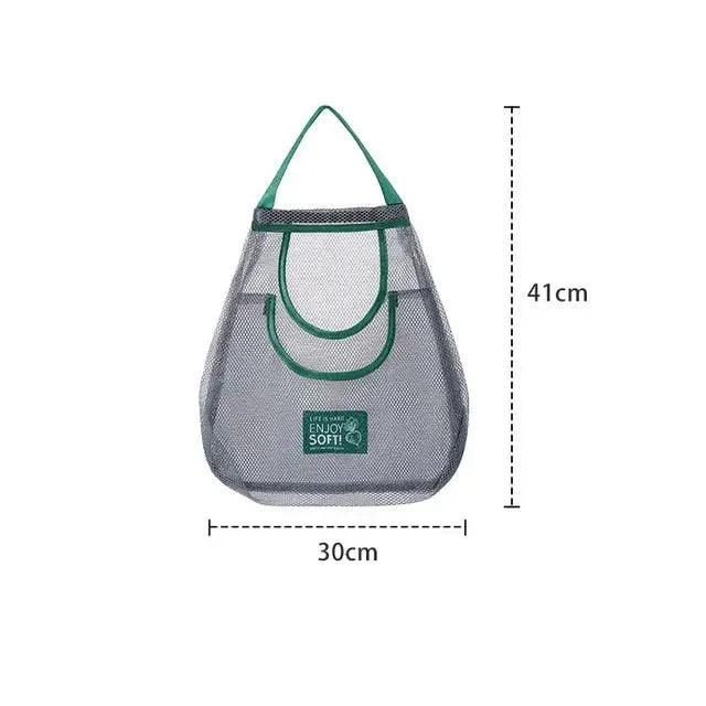 Reusable Storage Bags Kitchen Hanging Mesh Bag Home Fruit And Vegetable Storage Net Bag For Ginger Garlic Potatoes Onions Confia