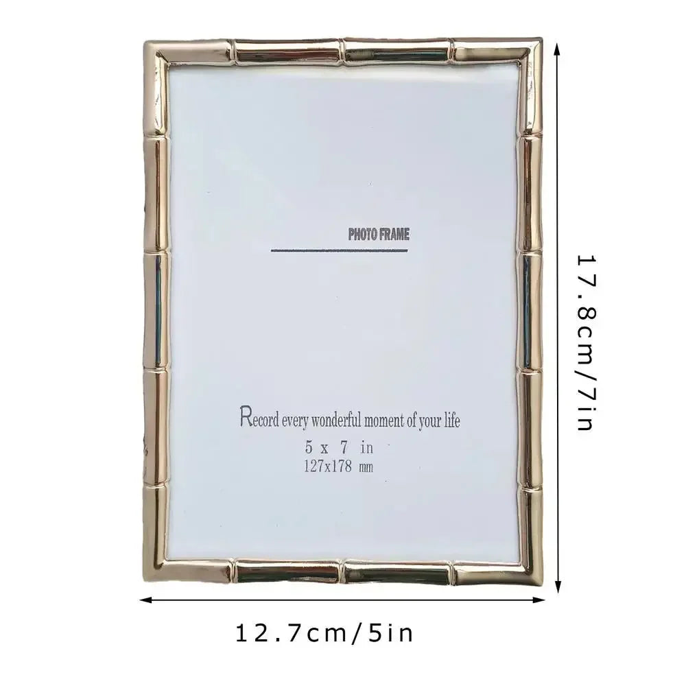 Golden Metal Photo Frame Stand Photo Frame Desktop Pendulum Decorative Frame Wall Decoration room photo decoration frame - Confia