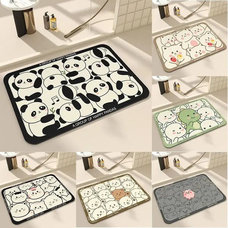 Bath Mats Cute Cat Dog Diatom Ooze Kitchen Accessories Prayer Mat Diatomaceous Earth Mat Non-Slip Super Absorbent Quick Drying Bathroom Mat Natural, Easy to Clean - Confia - reusablefoodstoragebags confia