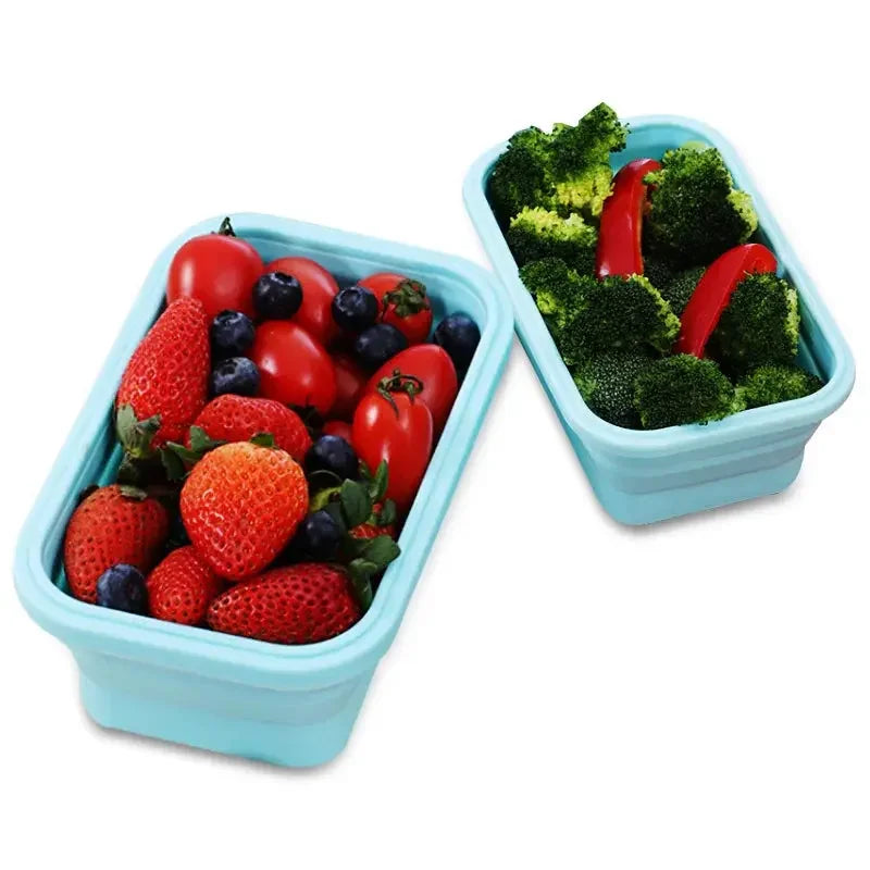 4pcs Food Storage Containers - Collapsible, Airtight, Freezer & Microwave Safe - Ideal for Leftovers and Fresh Fruit - Confia - reusablefoodstoragebags confia
