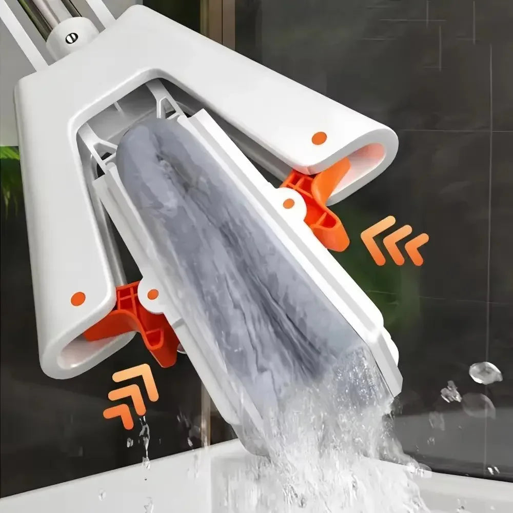 Collodion Mop Foldable Water Free Hand Washing Squeeze with Stainless Steel Handle, Foam Sponge Mop for Hardwood Laminate Tile - Confia - reusablefoodstoragebags confia