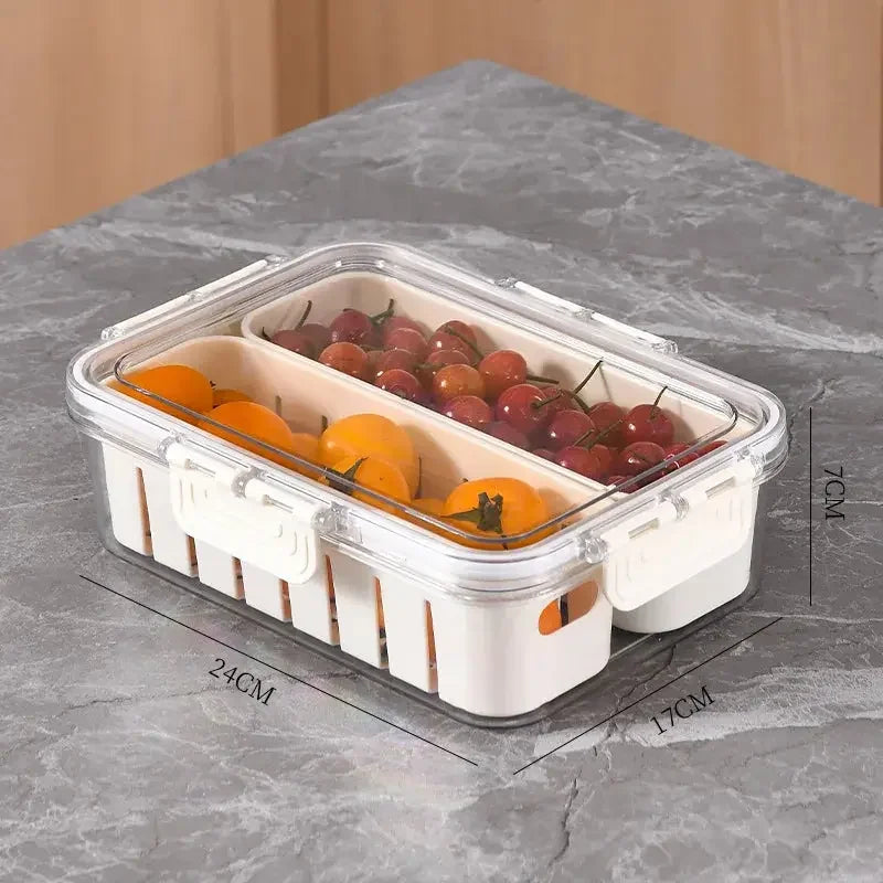 Refrigerator Storage Container with Lid - Multifunctional Serving Veggie Tray - Confia - reusablefoodstoragebags confia