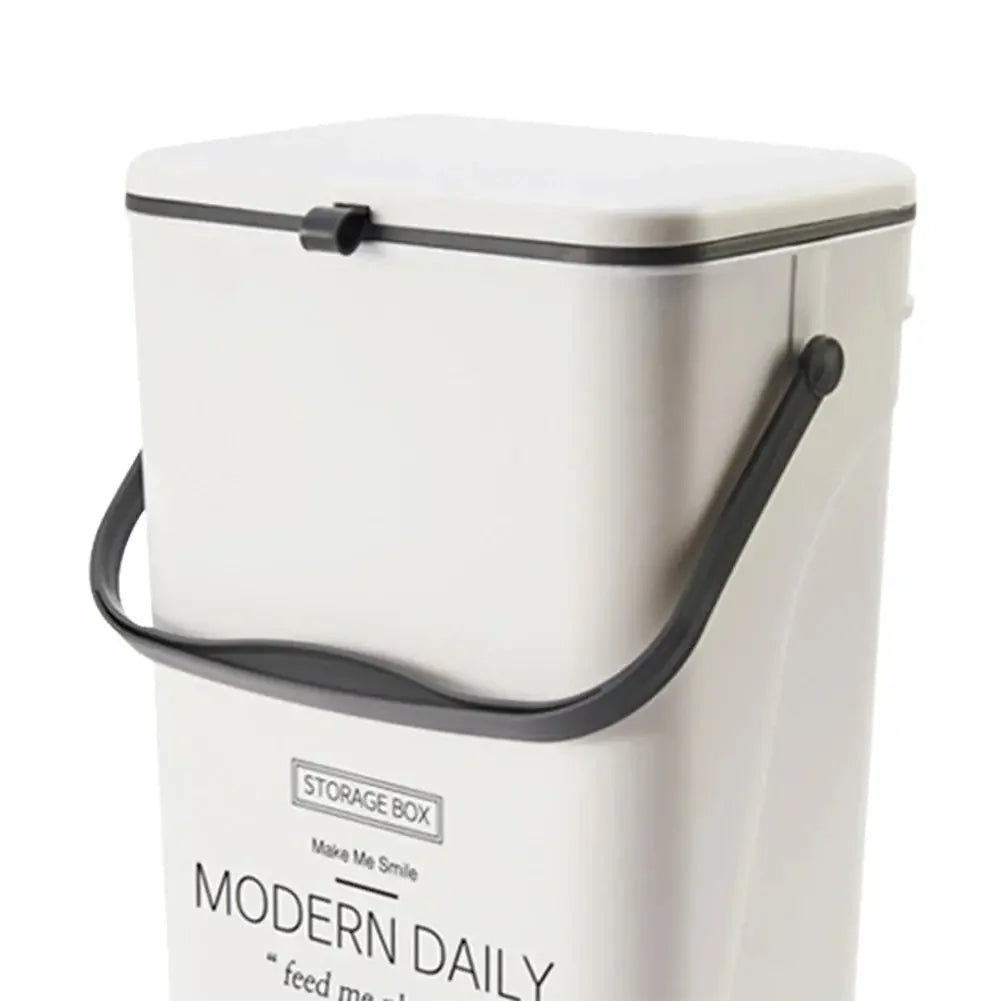 7/12L Compost Bin Wall Mounted Garbage Container with Lid Hanging Garbage Basket Recycling for Kitchen Counter Top Or Under Sink - Confia - reusablefoodstoragebags confia