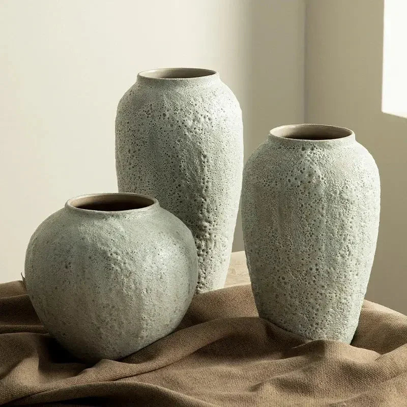 Ceramic Vase Chinese Style Quiet Wind Home Decor Decoration Flower Arrangement Pottery Pot - Confia