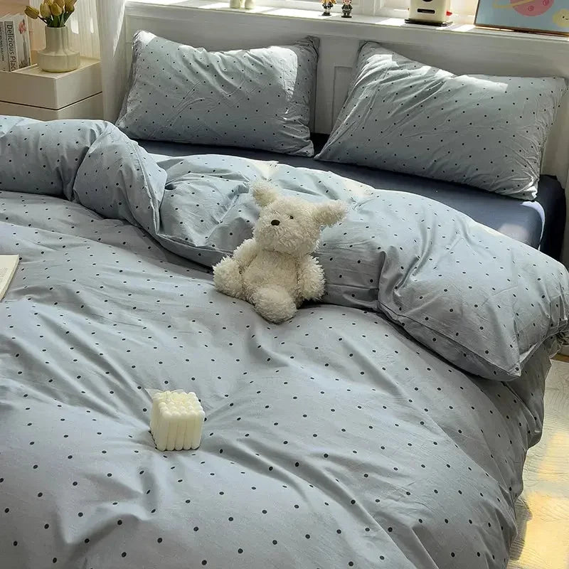 Microfiber Solid Satin Stripe Cotton AC Comforter Set King Size Double Bed with 1 Flat Bedsheet Linen Duvet Cover Set - Confia - reusablefoodstoragebags confia
