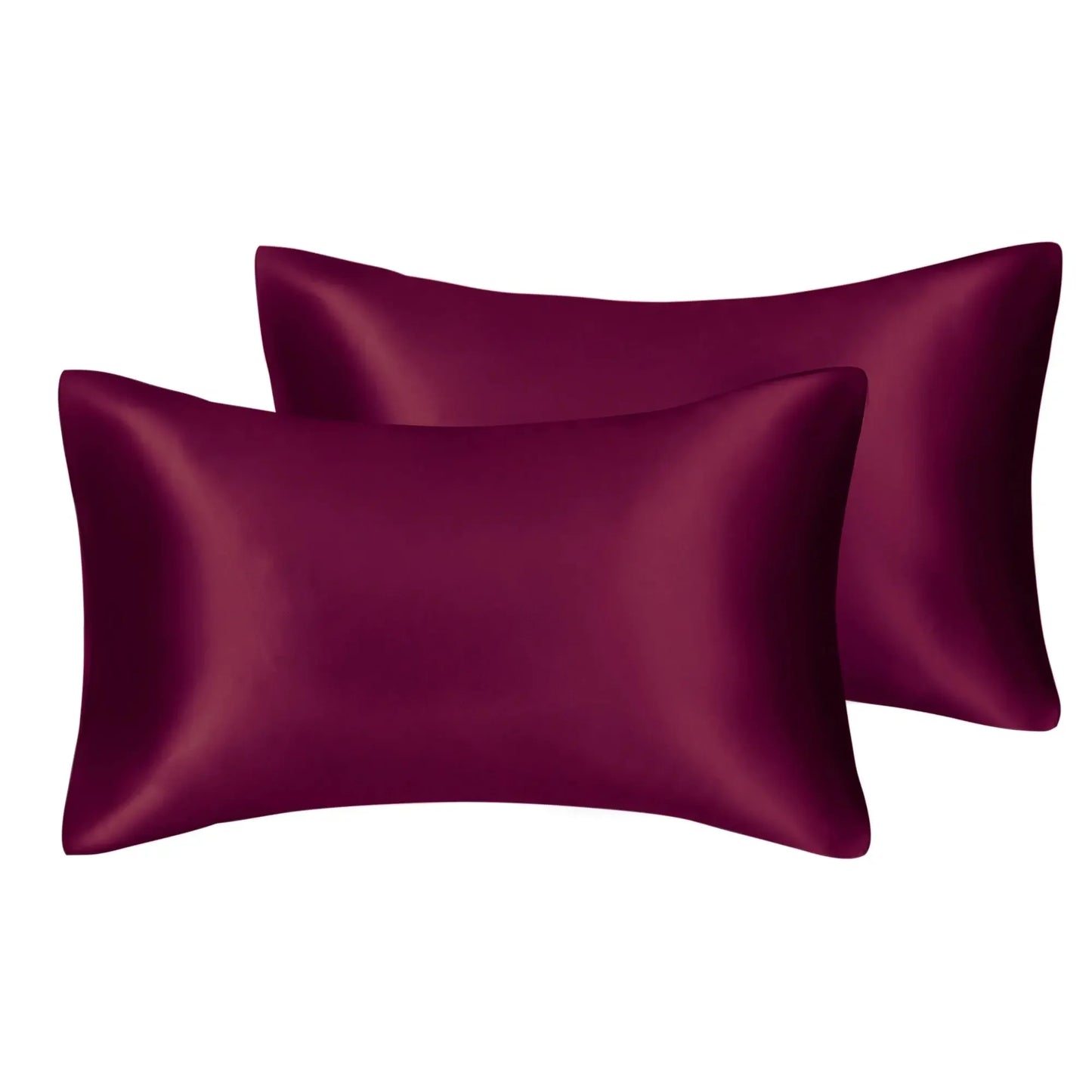 2pcs/lot Solid Silky Satin Skin Care Pillowcases Hair Anti Pillow Case Queen Size Envelope Pillow Covers for Home Hotel Travel - Confia - reusablefoodstoragebags confia