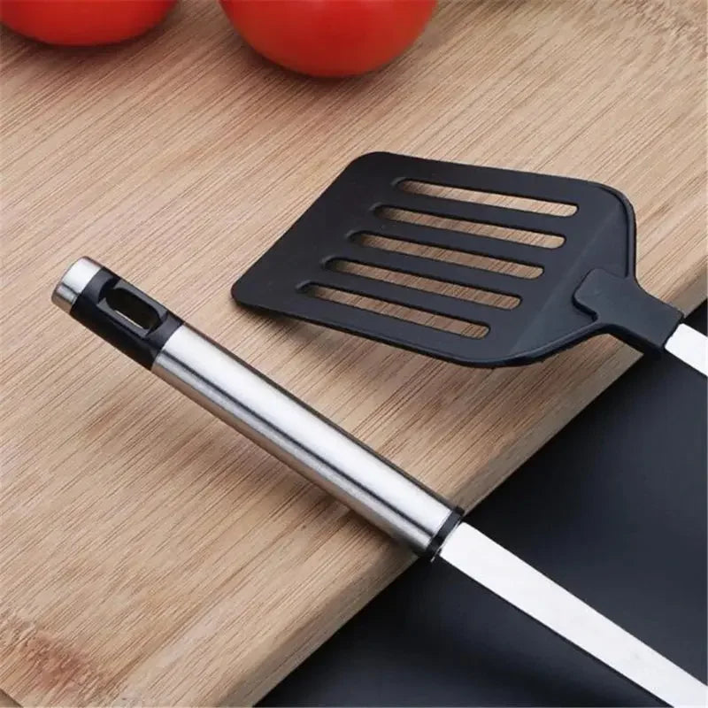 Stainless Steel Turners Kitchen Tools Nylon Handle Spatula Fried Shovel Egg Fish Frying Pan Scoop Spatula Cooking Utensils - Confia