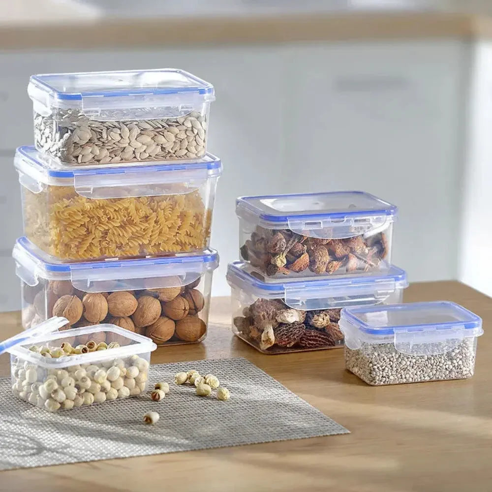 Classics Rectangular Plastic Airtight Food Storage Containers with Leak Proof Lid - Confia - reusablefoodstoragebags confia