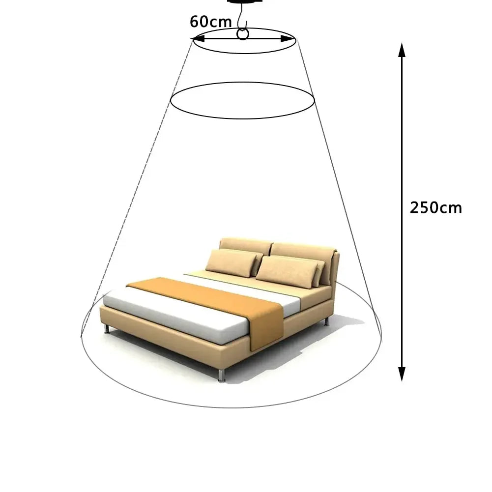 Polyester Round Mosquito Net Canopy Circular Curtain White Insect Fly Protection for Bed Insect Repellent Protection for Home Bedroom - Confia - reusablefoodstoragebags confia