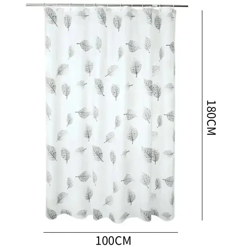 Bathroom Shower Curtains PEVA Waterproof Thickening Bath Curtain With Hooks Rustproof Metal also antibacterial and mildew proof - Confia - reusablefoodstoragebags confia