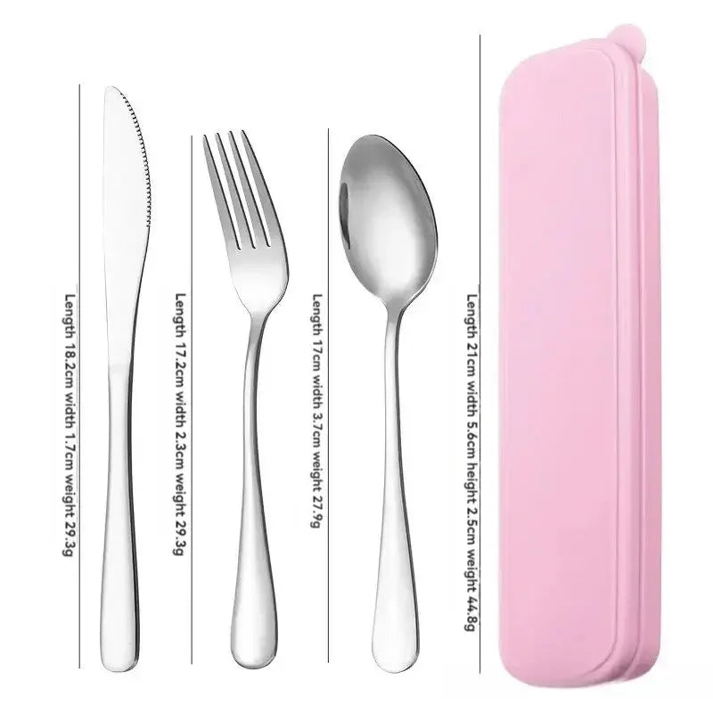 Stainless Steel Silver Cutlery Set For Dinning Table 3 Pieces Premium Silverware Set Flatware Set with Gift Box Dinnerware Tableware Set Portable Travel Cutlery Set Gift - Confia