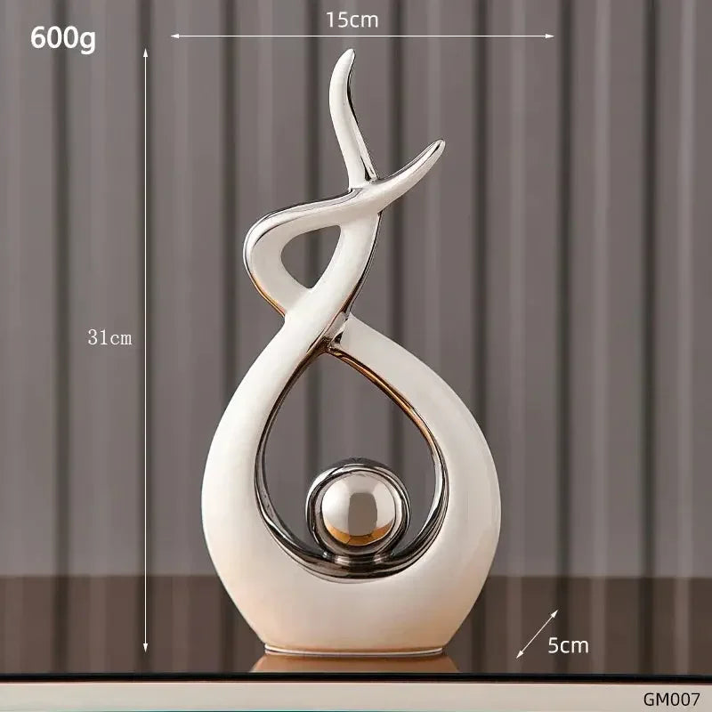 Abstract Ceramic Statue Modern Luxury Living Room Home Decor Accessories Office Decoration Desk Souvenirs Crafts Gifts - Confia