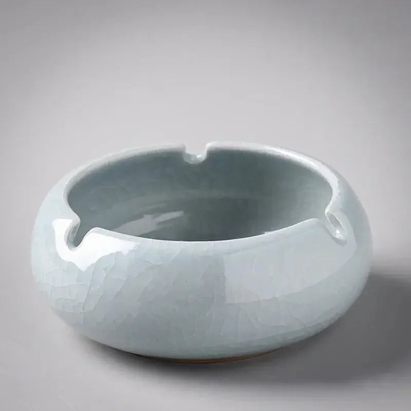 Ceramic Ashtray Handmade Ice Crack Decorative Modern Hotel Ash Tray Living Room Desktop Simple Ashtrays Home Decoration - Confia