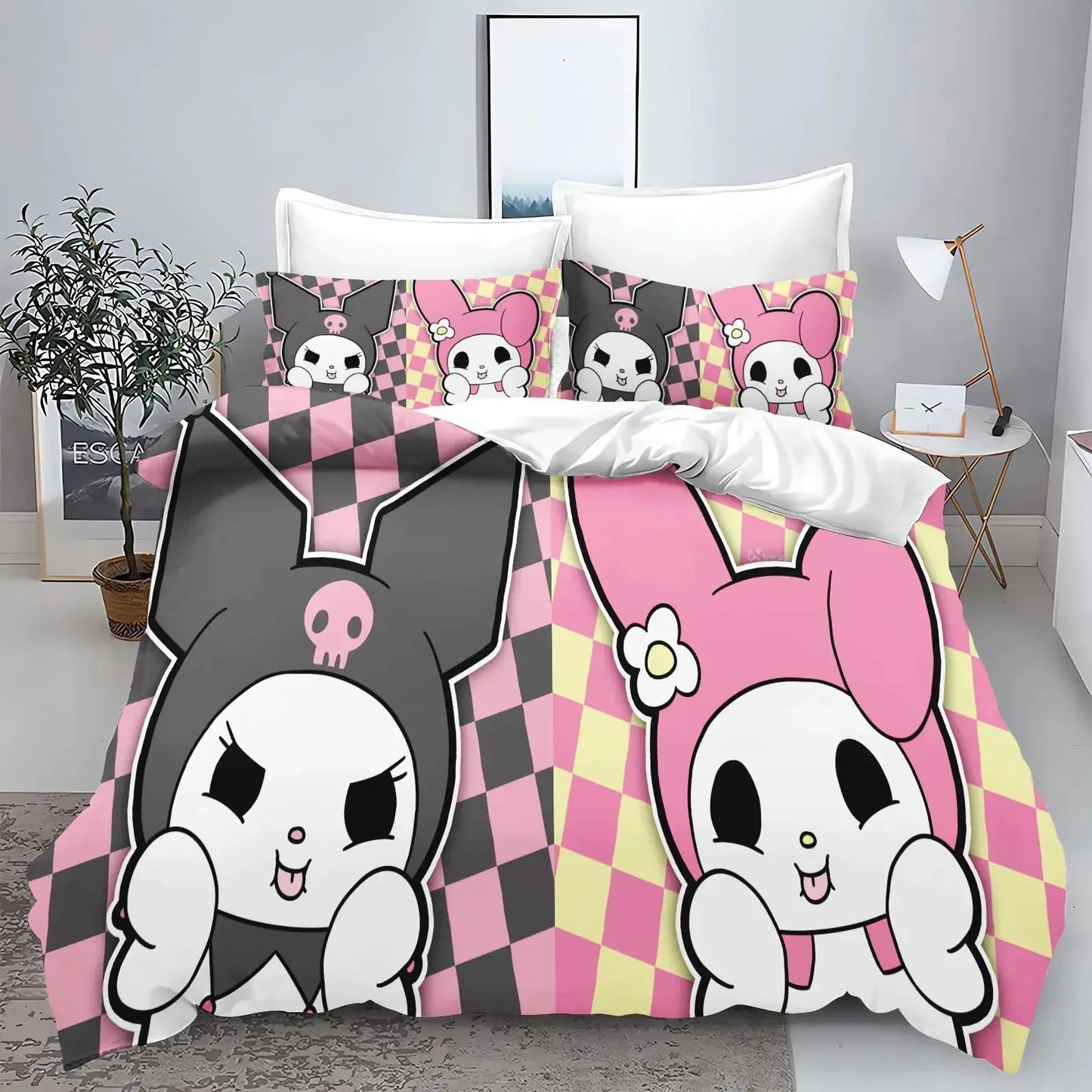 Cute Kuromi Comforter Bedding Sets Quilt Bed Cover Duvet Cover Pillow Case 2-3 Pieces Sets Kids Bedroom Decor - Confia - reusablefoodstoragebags confia