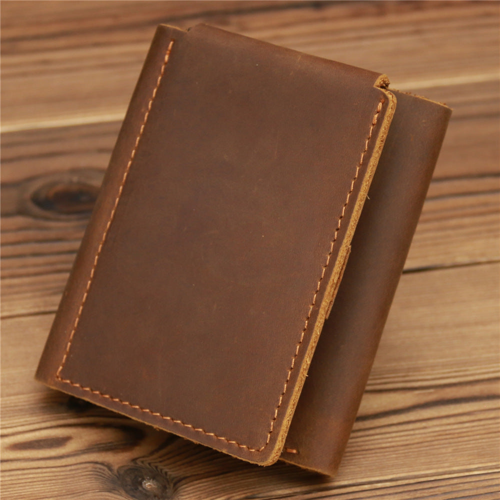 Männer Retro Crazy Horse Leder Brieftasche