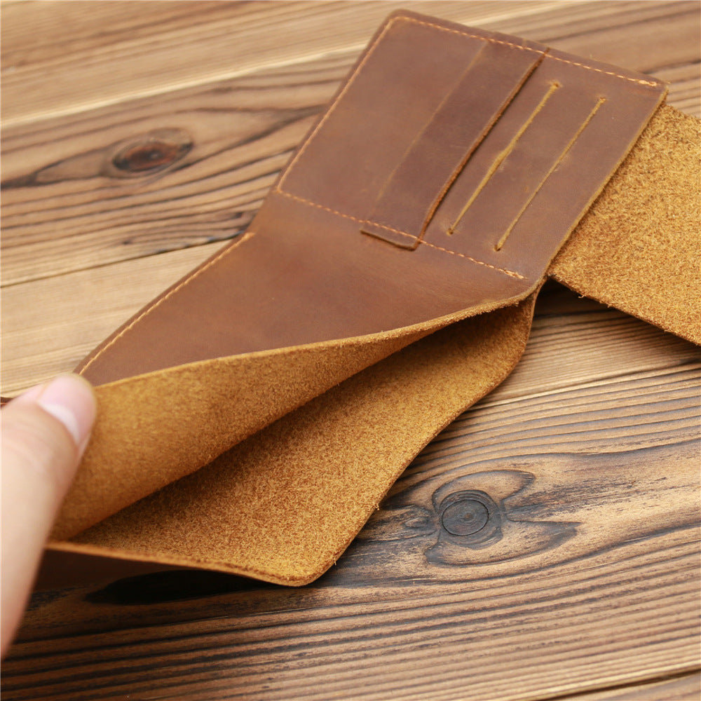 Männer Retro Crazy Horse Leder Brieftasche