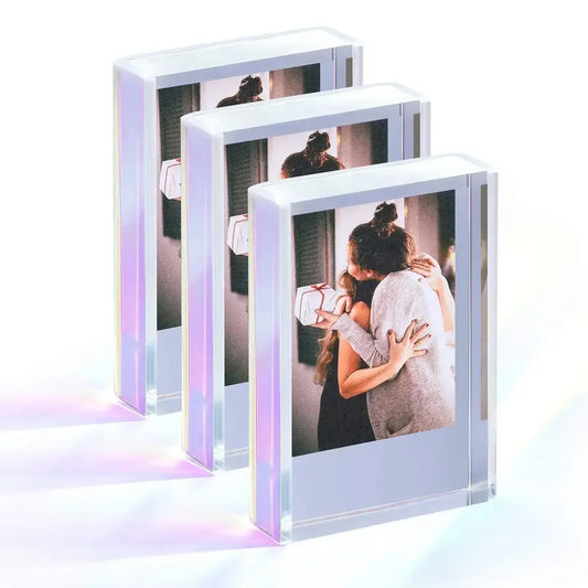Mini Film Digital Photo Frames, Colorful Acrylic Photo Frame, Home, Office, Desktop, Picture Frame, Polaroid Frame, 3" - Confia