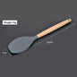 Silicone world Cooking Kitchenware Tool Silicone Utensils With Wooden Multifunction Handle Non-Stick Spatula Spoon Brush - Confia
