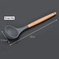 Silicone world Cooking Kitchenware Tool Silicone Utensils With Wooden Multifunction Handle Non-Stick Spatula Spoon Brush - Confia