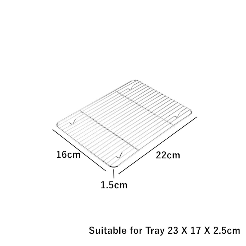 BBQ Bakeware for Baking Cooking Sheet & Rack Set, Stainless Steel Cookies Sheet Large Oven Pan Tray Cooling Grid Rack for Bread Meats, Non Stick Rectangular Deep Dish Oven