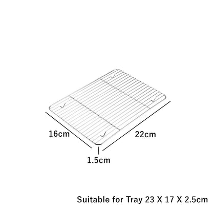 BBQ Bakeware for Baking Cooking Sheet & Rack Set, Stainless Steel Cookies Sheet Large Oven Pan Tray Cooling Grid Rack for Bread Meats, Non Stick Rectangular Deep Dish Oven