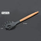 Silicone world Cooking Kitchenware Tool Silicone Utensils With Wooden Multifunction Handle Non-Stick Spatula Spoon Brush - Confia