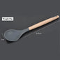 Silicone world Cooking Kitchenware Tool Silicone Utensils With Wooden Multifunction Handle Non-Stick Spatula Spoon Brush - Confia
